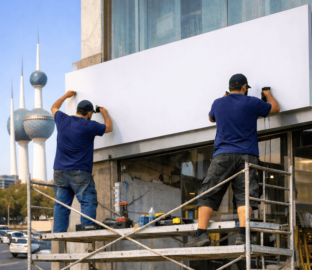 تركيب إعلانات محلات الكويت خبرة الصياد المحترف 94995941